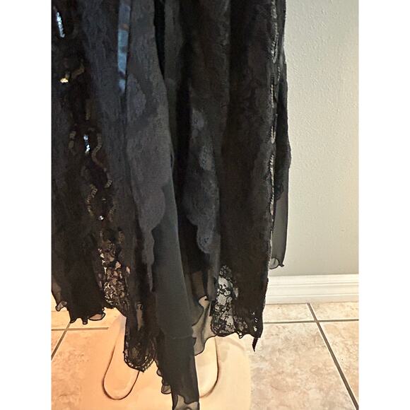 WhimsiGoth Janine London Paris Black Lace & Sequin Evening Gown – Size L - Picture 4 of 8